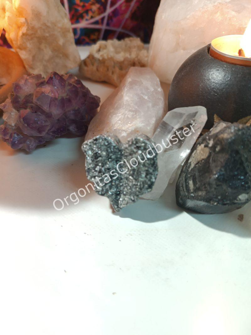 Orgonita / Electronite Hoja Corazón decorativa - Imagen 3