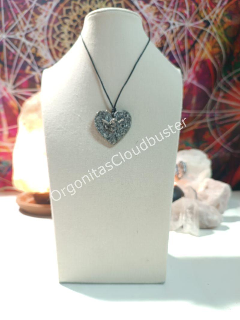 Orgonita / Electronite Colgante Corazón con Angelito - Imagen 3