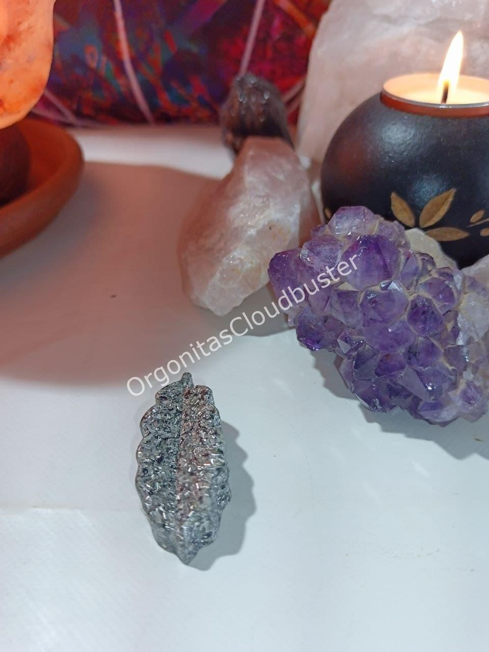 Orgonita / Electronite Hoja Alargada decorativa con Picos - Imagen 2