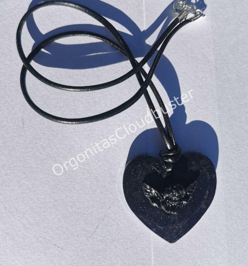Colgante Corazón Ángel Orgonita MAGNETITA - Imagen 5