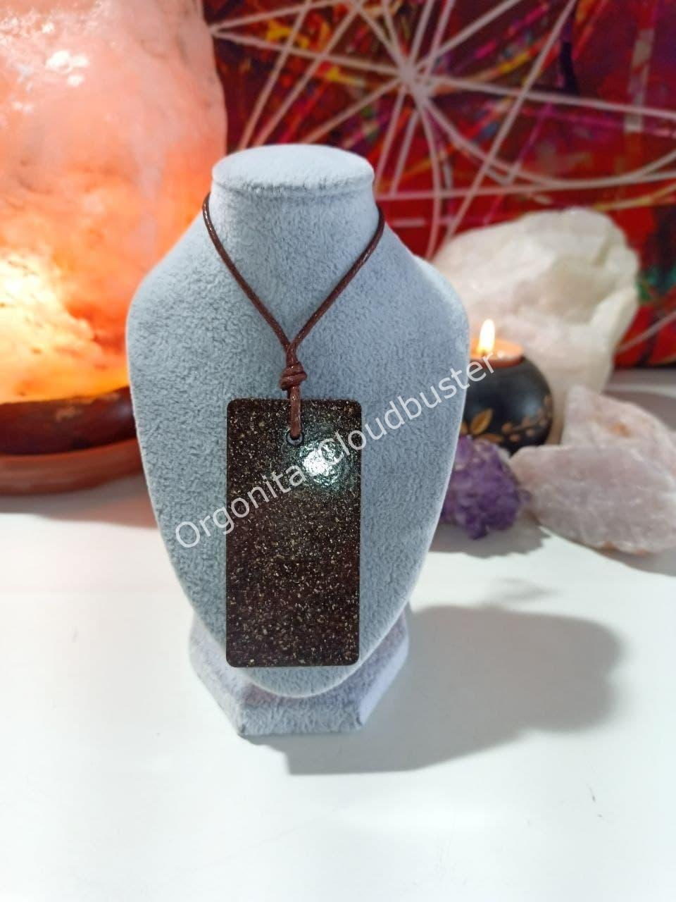 Orgonita VIRUTA PEQUEÑA DE HIERRO colgante Chapa Rectangular - Imagen 3