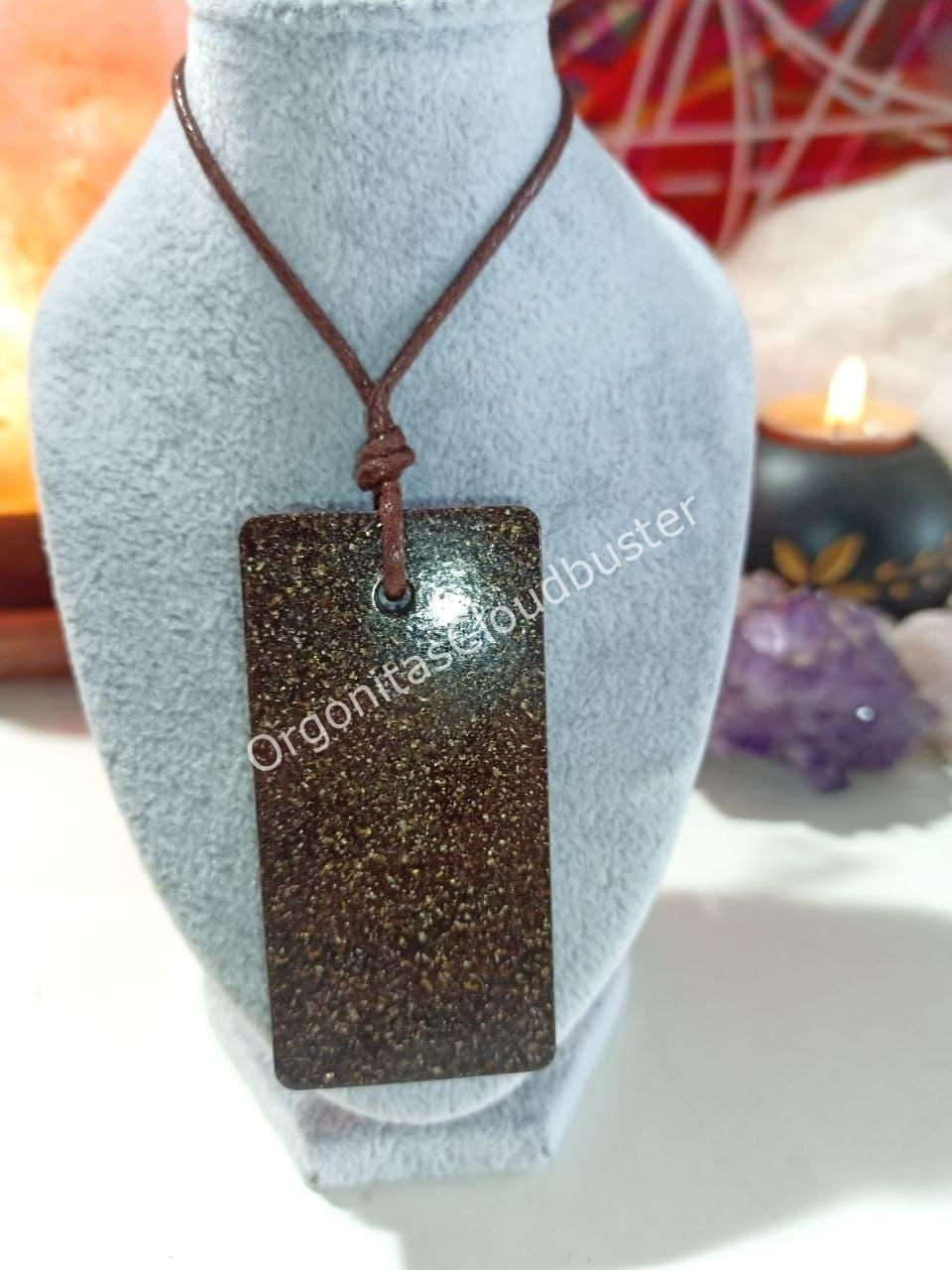 Orgonita VIRUTA PEQUEÑA DE HIERRO colgante Chapa Rectangular