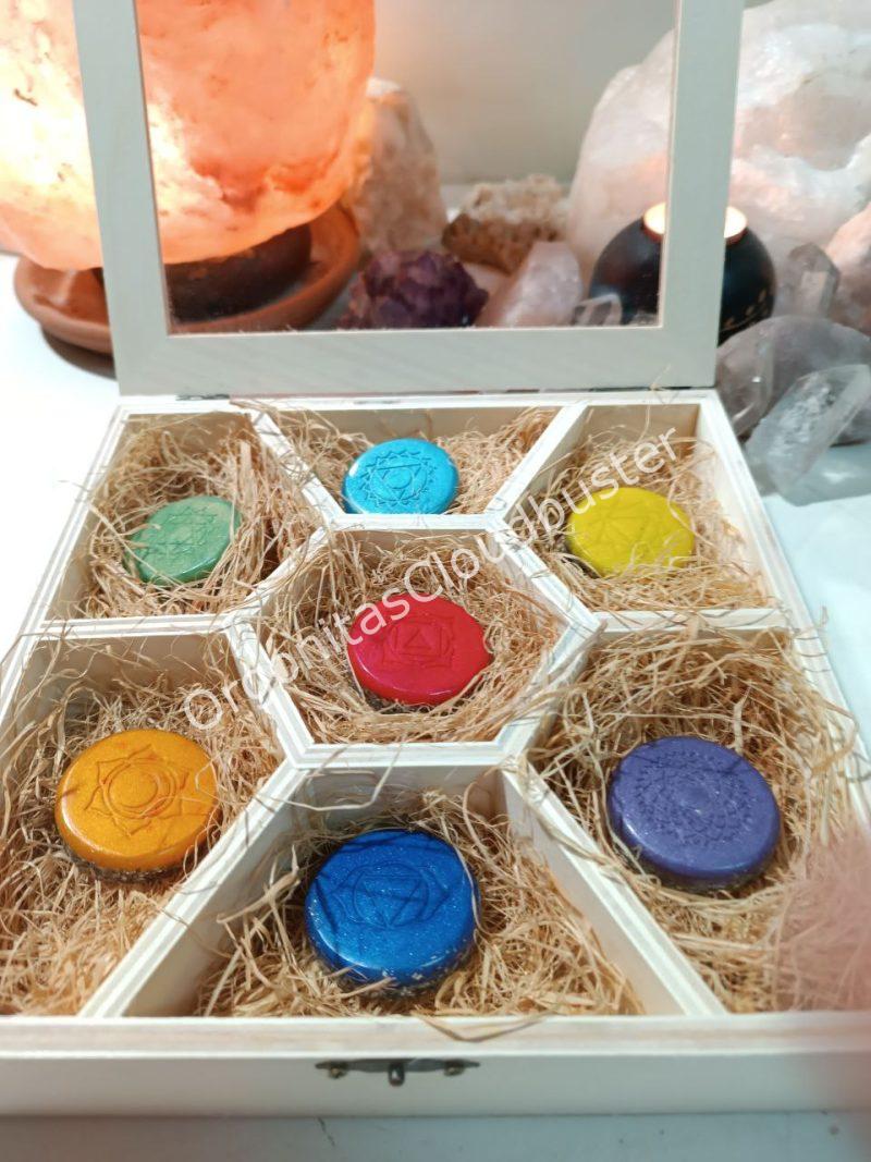 Conjunto Orgonitas Reiki formato Semicírculo