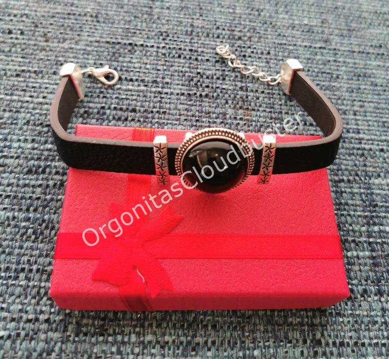 Pulsera de Shungita formato Redonda color Negra. - Imagen 2