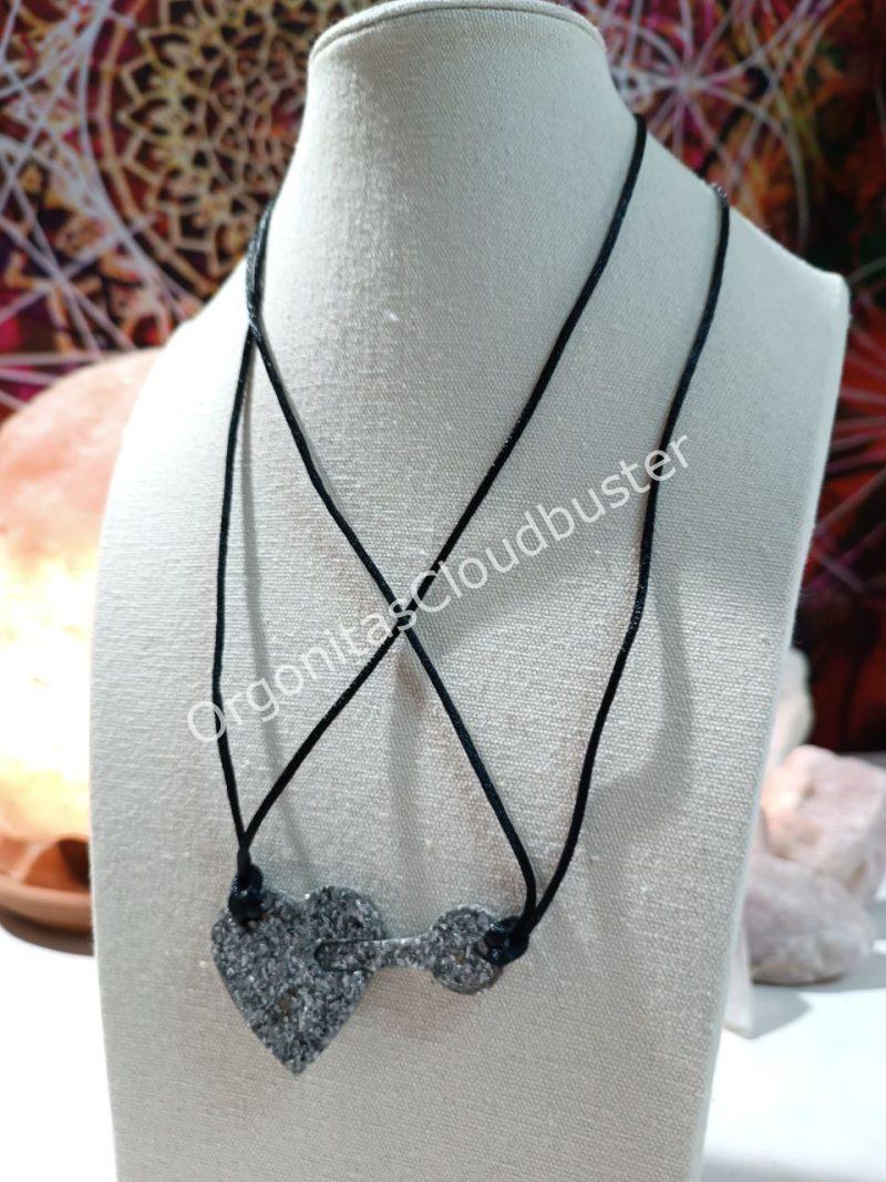 Orgonita / Electronite Colgante corazón y llave - Imagen 2