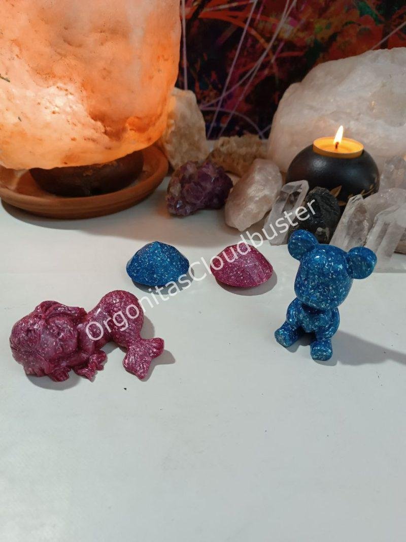 Orgonita / Electronite Osito corazón decorativo. - Imagen 4