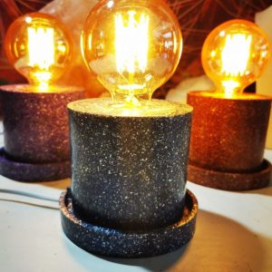 Lámpara formato CILINDRO mesita Orgonita / Electronite