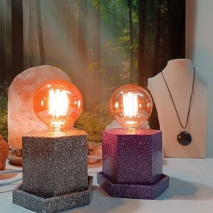Lámpara mesita formato HEXAGONAL Orgonita / Electronite